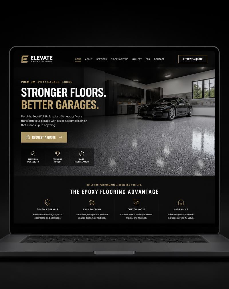 Elevate Epoxy Floors — Concrete / Epoxy website concept