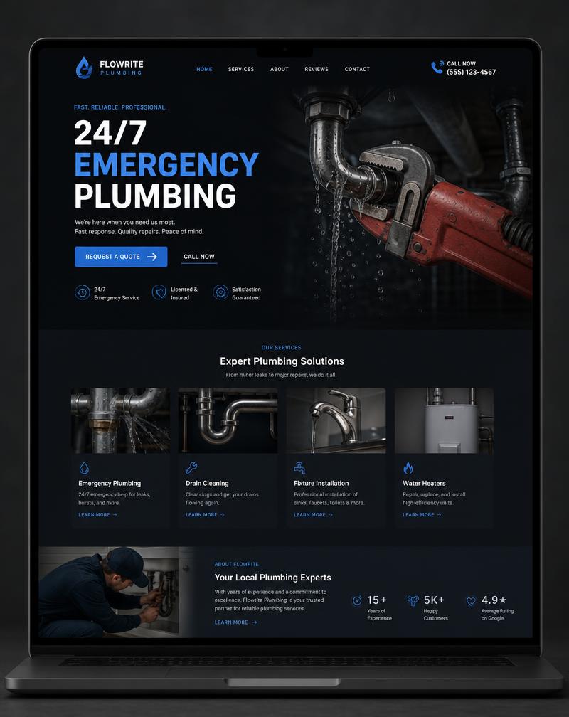 Flowrite Plumbing — Plumbing website concept
